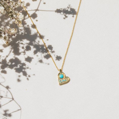 FEELING heart pendant necklace (blue howlite)