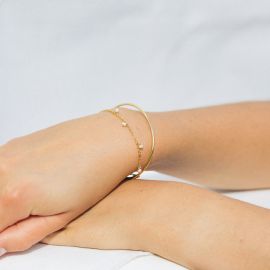 MILKY bracelet 2 rangs perles d'eau douce - Olivolga Bijoux
