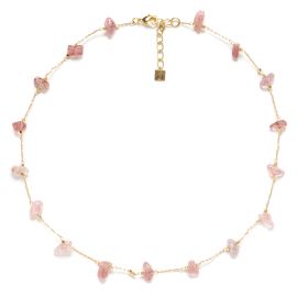 PEPITA bracelet ajustable quartz fraise - Olivolga Bijoux