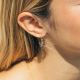 SEMILLA boucles d'oreilles mini créoles bleues et rouges - Olivolga Bijoux
