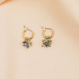 SEMILLA boucles d'oreilles mini créoles bleues claires - Olivolga Bijoux