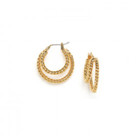 double creoles earrings golden twisted "4 seasons" - 