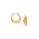 double creole earrings golden braided "4 seasons" - Ori Tao