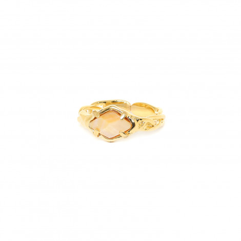 adjustable golden mother of pearl ring "4 seasons"