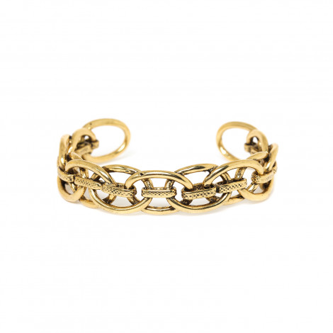 bracelet jonc anneaux entrelacées dorées "Cuff"