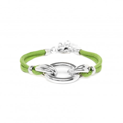ring bracelet green thread "Kusari"