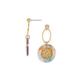 ONEGA abalone crystallized post earring "Les inseparables" - 