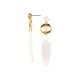 CONSTANCE oval MOP crystallized post earrings "Les inseparables" - Franck Herval