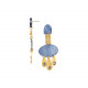 KIVU blue capiz post earring with 3 metal drops "Les radieuses" - Franck Herval