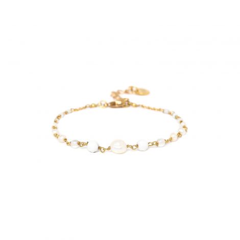GURI looped ecru beads bracelet "Les complices"