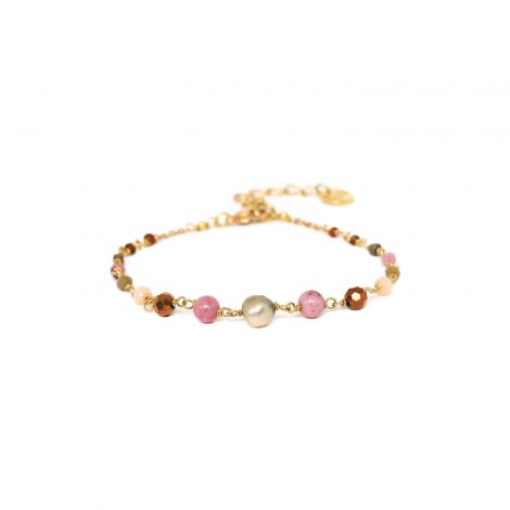 GURI looped pink beads bracelet "Les complices"