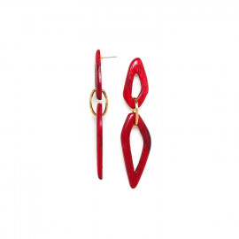 red wood post earrings "Arrow" - 