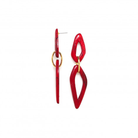 red wood post earrings "Arrow"