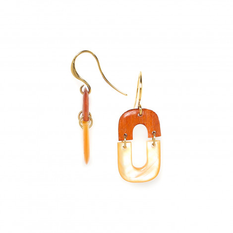 golden MOP earrings "Double you"