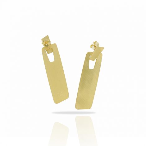 Rectangular Mini Zen gold earrings