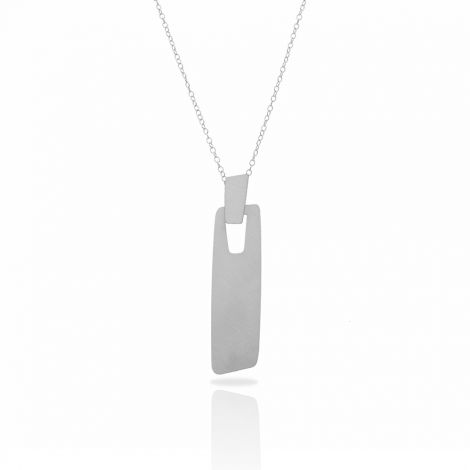 Silver rectangular MiniZen necklace