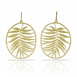 Large golden earrings TROPIC - 