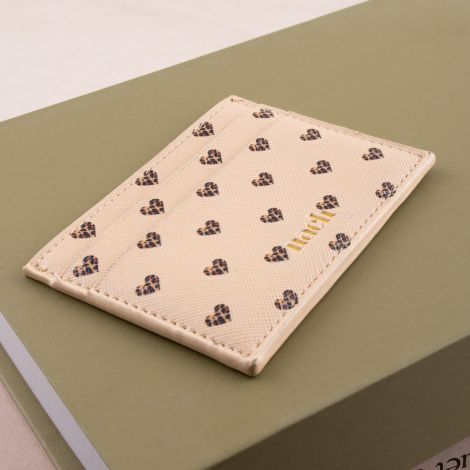 Porte-cartes cœurs léopard