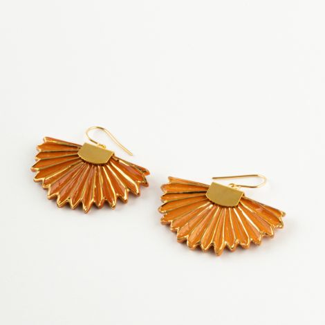Terracotta fan earrings