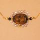 Eye of the tiger and moon stone Beetle Choker Necklace - 