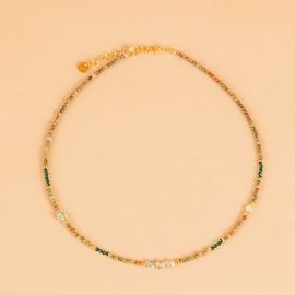Green sand stone and unakite Choker Necklace - Rosekafé