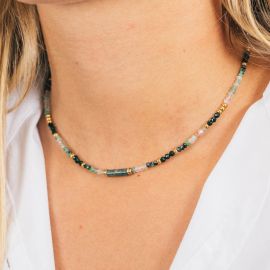 Rubizoisite and green sans stone Choker Necklace - 