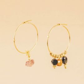 Asymmetrical earrings "Mila" Tourmaline and spinel - 
