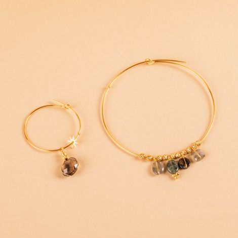 Asymmetrical earrings "Mila" Tourmaline and spinel