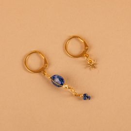 Small asymmetrical lapis Isana earrings - Rosekafé