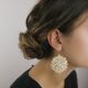 Large gold Hortensia earrings - 
