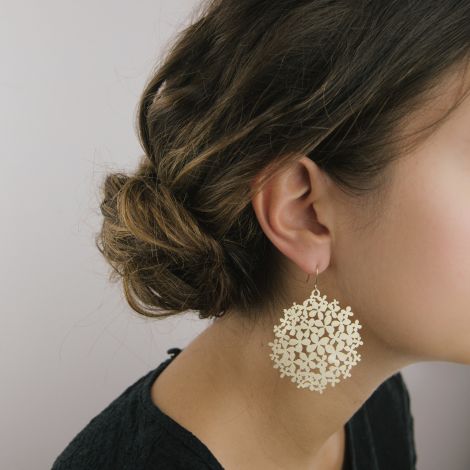 Large gold Hortensia earrings