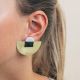 Croissant earrings Brass stone - 