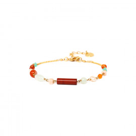 bracelet fermoir mousqueton multi perles "Celine" - 