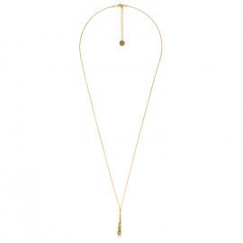long necklace with pendant drop (golden) "Cranberries" - 
