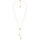 asymmetric necklace with 2 drops (golden) "Cranberries" - Ori Tao