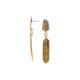 2 feathers post earrings "Golden gate" - Ori Tao