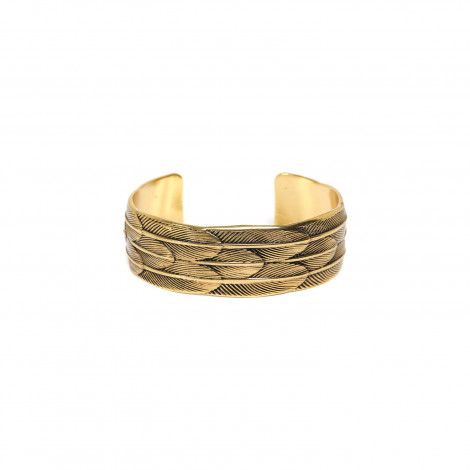 bracelet rigide plumes grand modèle "Golden gate"