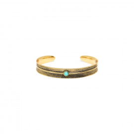 bracelet jonc caochon bleu "Golden gate" - Ori Tao