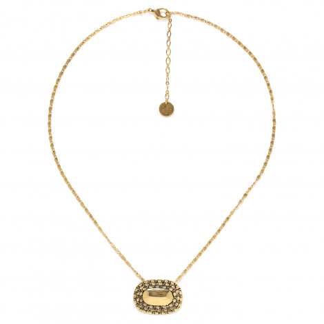 oval pendant necklace "Golden gate"