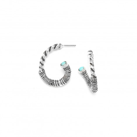 twisted creoles earrings (silver) "Palerme"