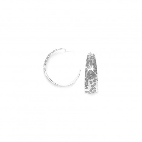 big creoles earrings (silver) "Panthera"