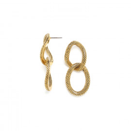 double rings post earrings "Python" - 
