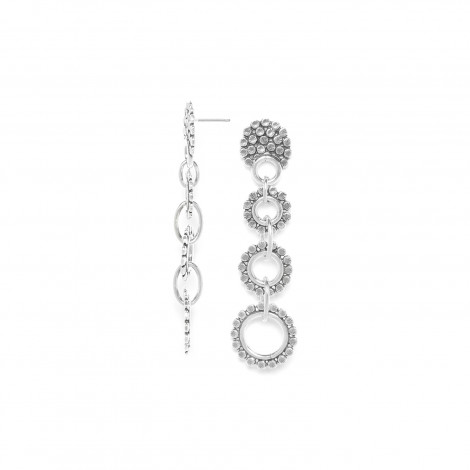 3 rings post earrings (silver) "Ricochets"