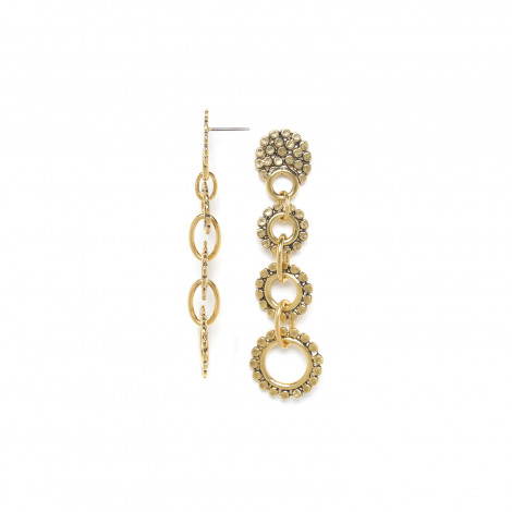 3 rings post earrings (golden) "Ricochets"