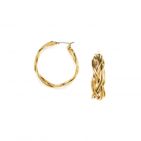 golden creoles earrings L "Takezaiku"