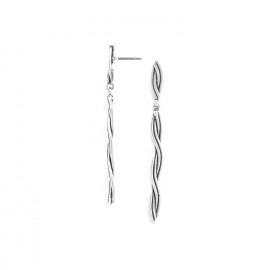 long post earrings (silver) "Takezaiku" - 