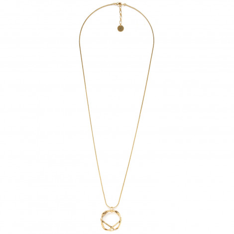 long necklace with pendant (golden) "Takezaiku"