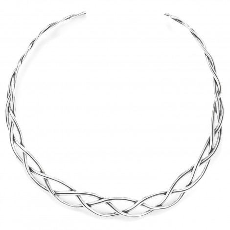 torque necklace (silver) "Takezaiku"