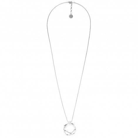 long necklace with pendant (silver) "Takezaiku"