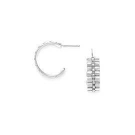 small creoles earrings (silver) "Timing" - 